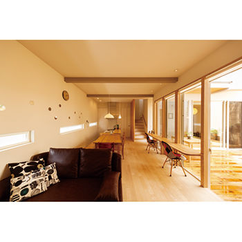 IDEAL HOME　アイデアルホーム（カスタムホーム） 【1000万円台/京都市/アウトドアライフ/約30坪】中庭をコの字に囲む光と風 開放感あふれるホテルライクな家の建築実例画像3