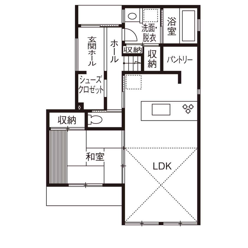 矢島建設工業 【ワークスペース】オンもオフも心地よく。住宅密集地でも明るく開放的に＜間取り有＞の間取り図（4LDK）1階