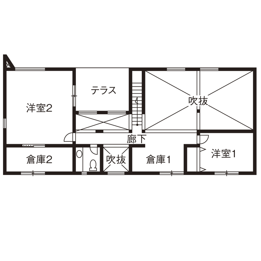矢島建設工業 【海が見える│吹き抜け│サウナ付き】開放感と非日常を味わう。リゾートの寛ぎを我が家で＜間取り有＞の間取り図（3LDK）2階