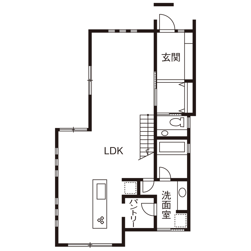エソラ（アプローズデザイン） 【大阪府/2000万円台/豊中市/間取り図有/2階建て】外からの視線を排除し、高台からの眺望でおうち時間充実の間取り図（3LDK）1階