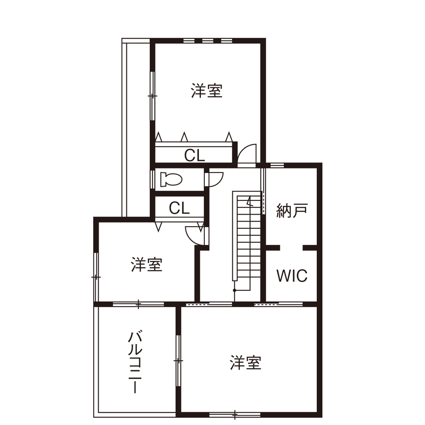 エソラ（アプローズデザイン） 【大阪府/2000万円台/豊中市/間取り図有/2階建て】外からの視線を排除し、高台からの眺望でおうち時間充実の間取り図（3LDK）2階