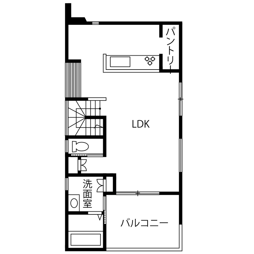 エソラ（アプローズデザイン） 【尼崎市／2500～3000万円／間取り図有】白壁と木の質感を掛け合わせ、心地よさが引き立つシンプルデザインの間取り図（1LDK+S　）2階