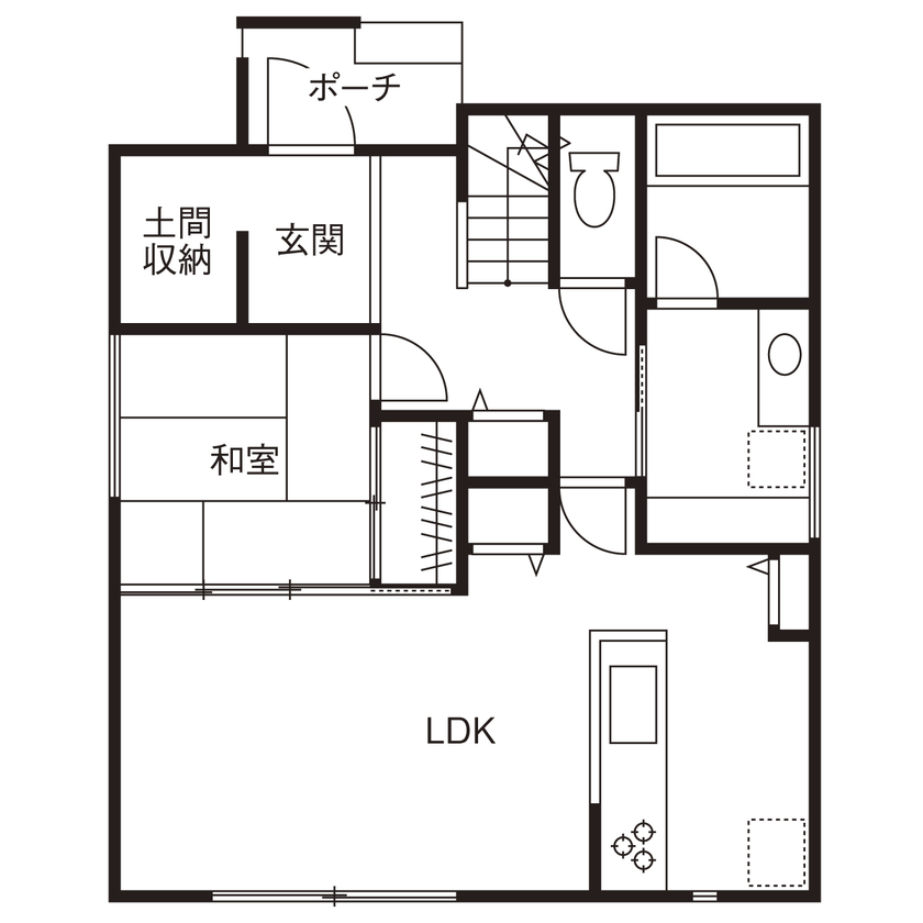 CASA LABO（カーサラボ） by ショーナン・ホーム 【名古屋市｜30坪台｜2000万円台】冬でも昼間はエアコンいらず。「日差しだけで充分。暖かさが続きます」の間取り図（4LDK）１階