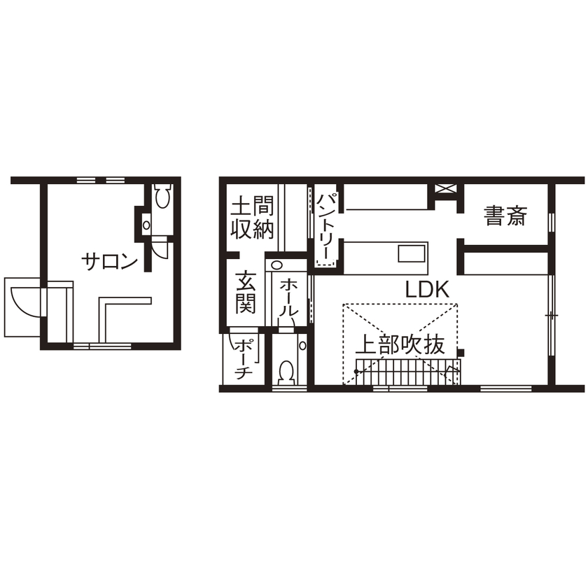 CASA LABO（カーサラボ） by ショーナン・ホーム 【名古屋市｜店舗併用｜間取り有】子どもの身体と未来のために選んだ【ECOボード】でストレスフリーな毎日!の間取り図（３LDK＋サロン）１階