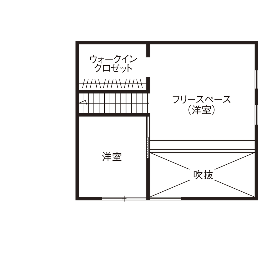 CASA LABO（カーサラボ） by ショーナン・ホーム 【瀬戸市｜30坪未満の２階建て】ムダのない間取りと【ECOボード】で叶えたミニマムで快適な暮らしの間取り図（1LDK＋フリースペース）２階