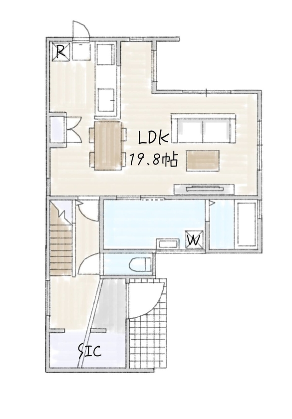 +mine（プラスマイン）by サブライムホーム 【2098万円｜間取図】機能性も動線も意識し、家族時間を大切にできる快適な暮らしの間取り図（3LDK）１階