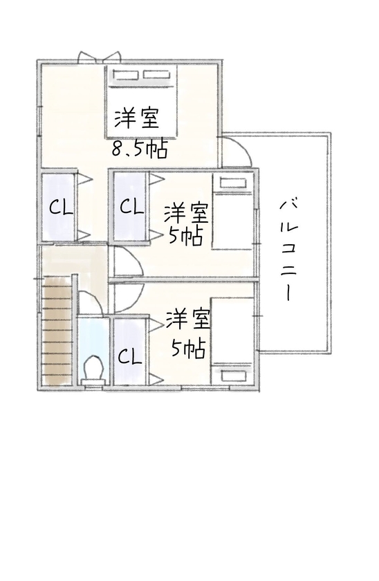 +mine（プラスマイン）by サブライムホーム 【2098万円｜間取図】機能性も動線も意識し、家族時間を大切にできる快適な暮らしの間取り図（3LDK）２階