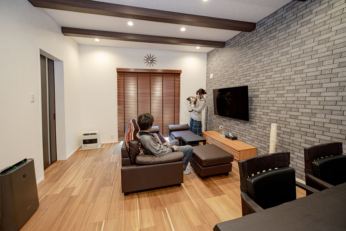 アローラホーム 【堺市・1000万円台・土地探し・間取り図有】カフェスタイルのキッチンで一息、愛猫と過ごす至福のリビングの建築実例画像4