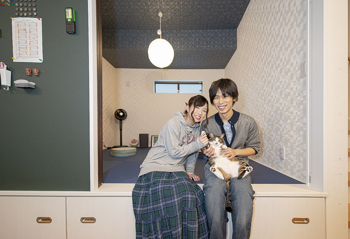 アローラホーム 【堺市・1000万円台・土地探し・間取り図有】カフェスタイルのキッチンで一息、愛猫と過ごす至福のリビングの建築実例画像6