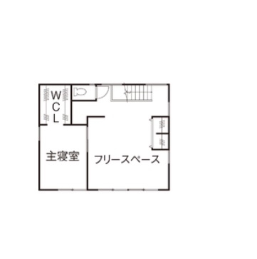 エムズアソシエイツ  【31.5坪/間取り図】高気密高断熱の快適性＋木製サッシ＋自然素材＋造作家具、外と繋がる開放感あふれる家 の間取り図（3LDK）2階