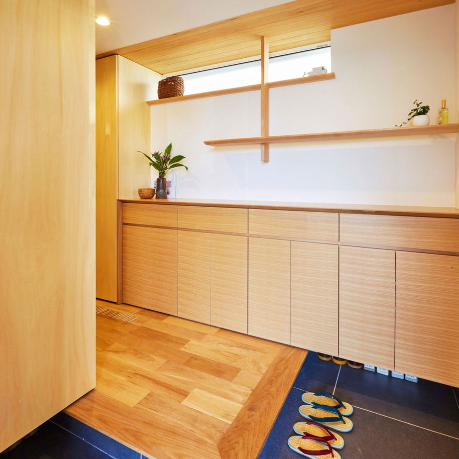 エムズアソシエイツ  【31.5坪/間取り図】高気密高断熱の快適性＋木製サッシ＋自然素材＋造作家具、外と繋がる開放感あふれる家 の建築実例画像9