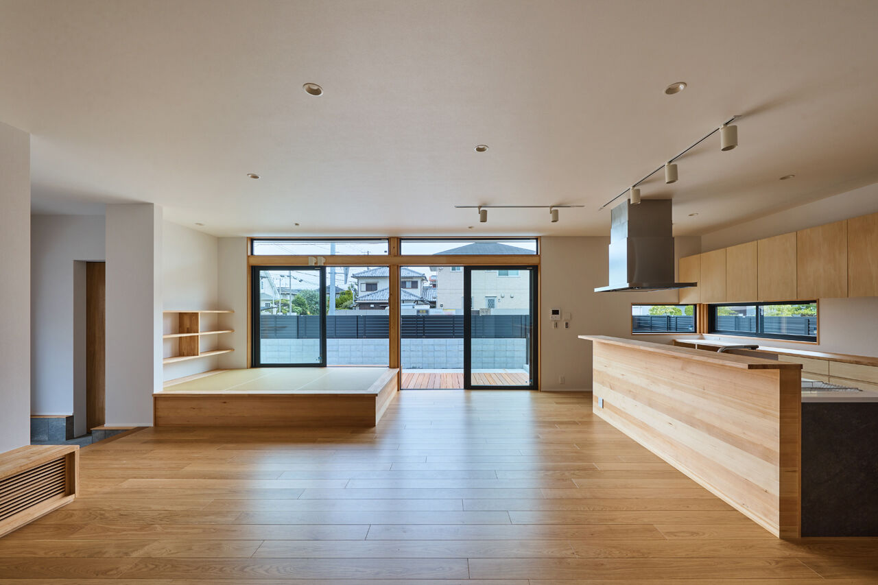 松下工務店 【宝塚市｜4000万円～｜平屋の間取り】プライバシー性と内外の一体感を両立させた、おおらかな終の棲家の建築実例画像