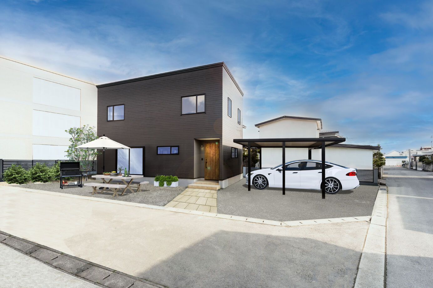 高松工業 モダンでシックなデザインが生活のモチベーションを上げるスタイリッシュな家。の建築実例画像