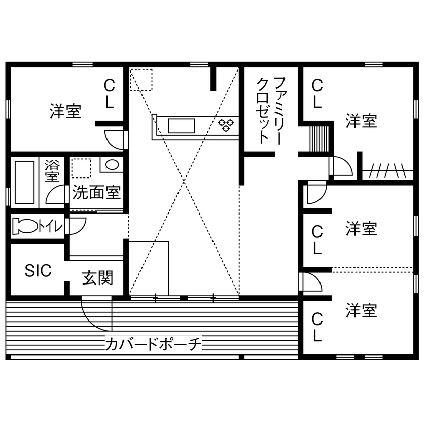 studio＊mag（スタジオマグ） 【1000万円台/31坪/間取り図/フラットハウス】「好き」に囲まれて人生が豊かになる平屋の家の間取り図（3LDK）1階