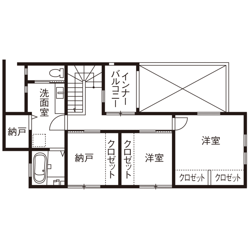 ハスカーサ　ポラスグループ 【2000万円台/30坪台/間取り図あり】灯りが迎える美しい玄関。重厚さと開放感をマッチさせた空間設計の家の間取り図（3LDK）2階