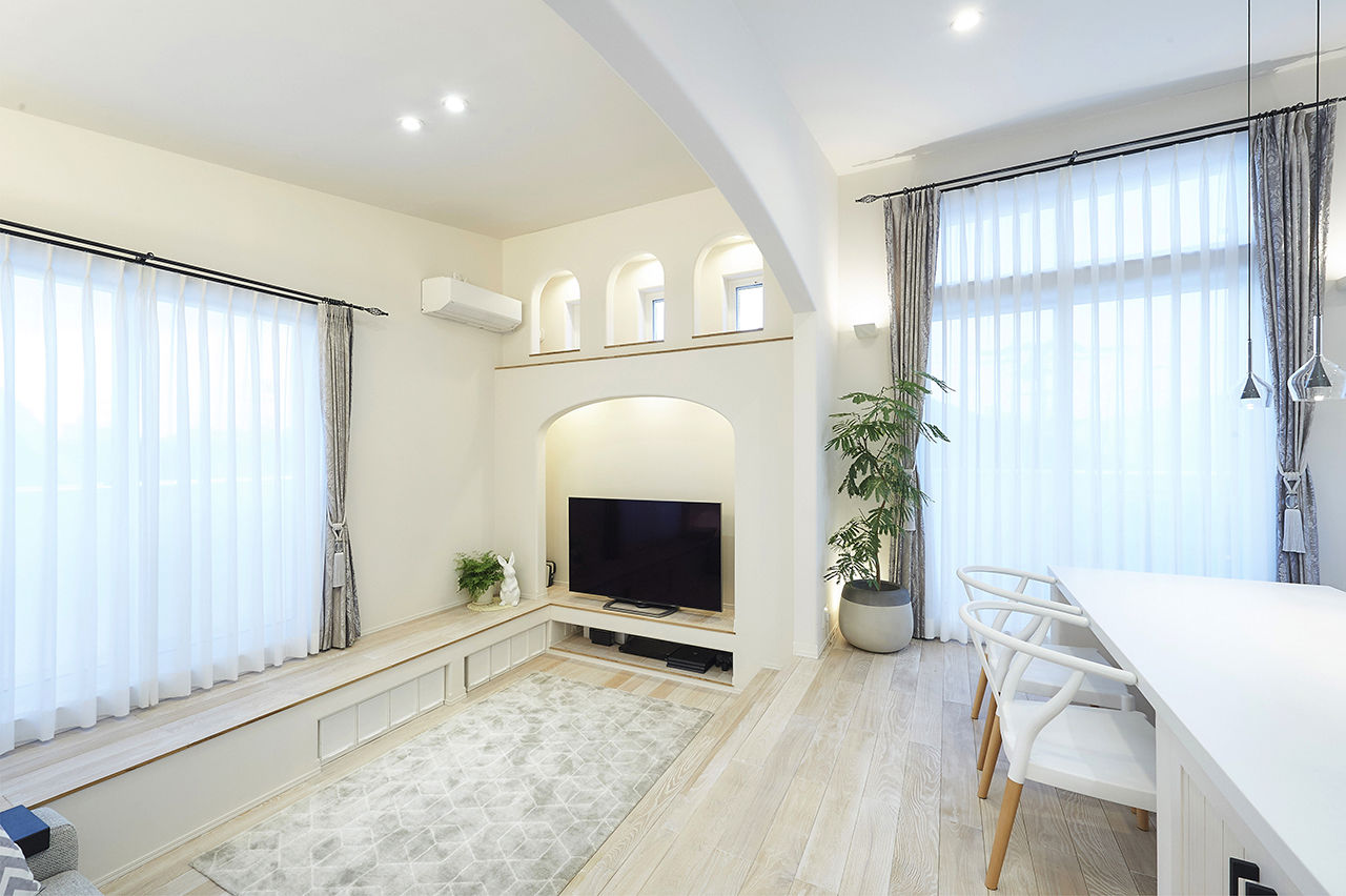 ハスカーサ　ポラスグループ 【4000万円台/二世帯住宅/完全分離型/間取り図あり】エーゲ海の街並みを彷彿とさせる美しい白い3階建ての家の建築実例画像4