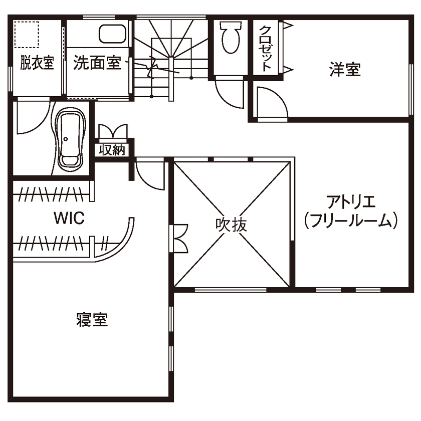 ハスカーサ　ポラスグループ 【4000万円台/30坪台/職住一体/間取り図あり】理想と向き合い丁寧に実現。洗練さとぬくもりに包まれた家の間取り図（5LDK）2階