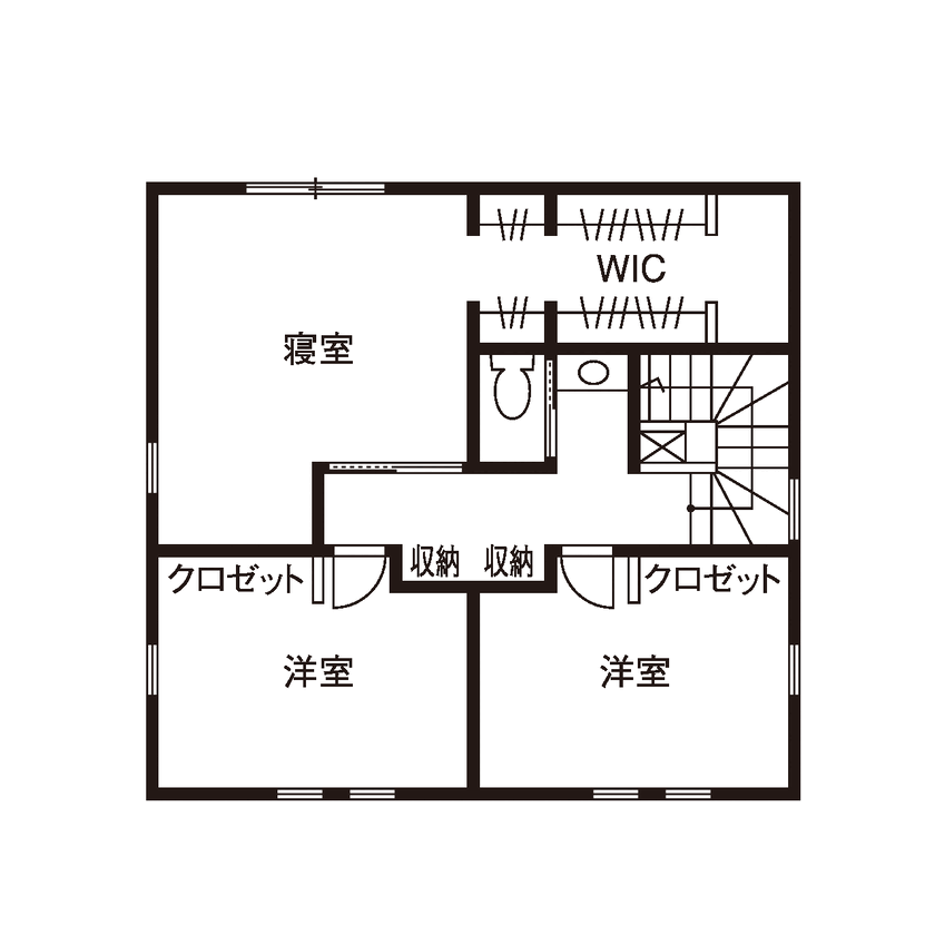 ハスカーサ　ポラスグループ 【2000万円台/30坪台/間取り図あり】憧れの北欧スタイルへ。デザインと高性能を両立した、三角屋根の家の間取り図（3LDK）2階
