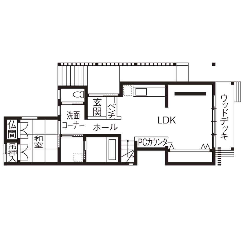 丸山建設（Ｅ‐ＨＯＭＥ一級建築士事務所） 【愛知県・3000万円台・間取図有】老後を楽しくしてくれるおしゃれな家。身体にやさしいＷＢ工法を採用の間取り図（4LDK）1階