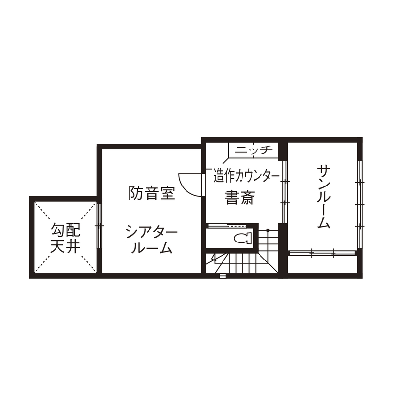 丸山建設（Ｅ‐ＨＯＭＥ一級建築士事務所） 【愛知県・3000万円台・間取図有】老後を楽しくしてくれるおしゃれな家。身体にやさしいＷＢ工法を採用の間取り図（4LDK）2階