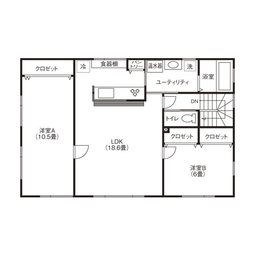 匠建(たっけん）コーポレーション 【2世帯住宅】上下で住み分ける完全分離型　母と一緒に安心して暮らす家の間取り図null2階