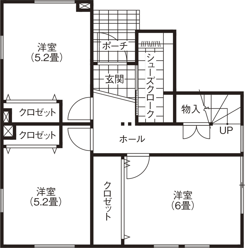 匠建(たっけん）コーポレーション 天井を全面木目柄でコーディネートした、ナチュラルテイストあふれる2階リビングの家の間取り図（3LDK）1階