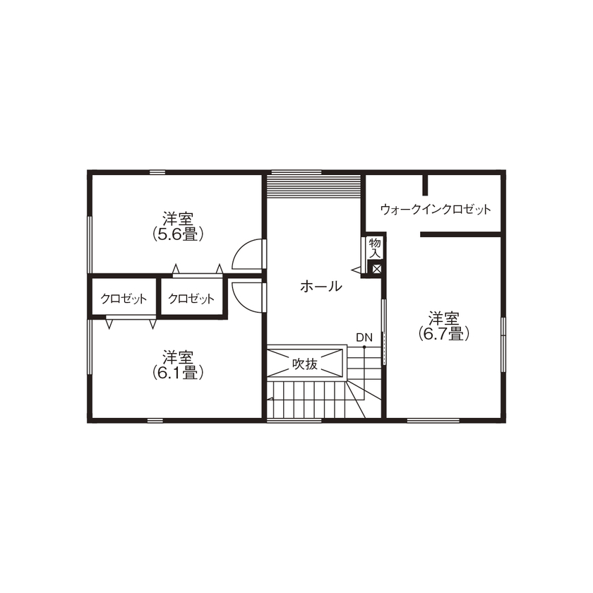匠建(たっけん）コーポレーション 【札幌市　39坪　4人家族　全室床暖房】2WAYのシューズクロゼットや床暖房のやさしい暖かさが魅了の間取り図（4LDK）2階