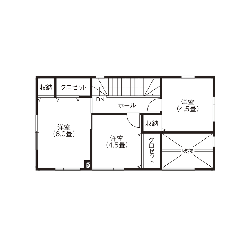 匠建(たっけん）コーポレーション 【札幌市　28坪　4人家族　全室床暖房】決め手は、オール床暖房と提案力。我が家らしい心地よさを演出の間取り図（3LDK）2階