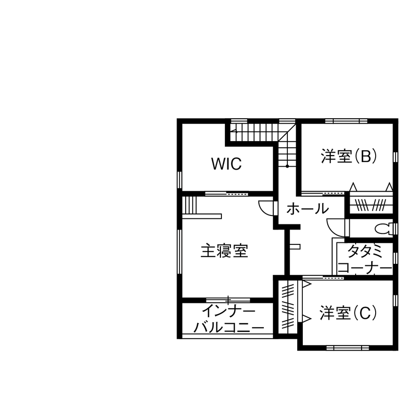 サティスホーム 【間取り図有×2000万円台×土間収納×ダウンリビング】建築のプロが「自宅を建てるならここ！」と同社を選択の間取り図（4LDK）2階