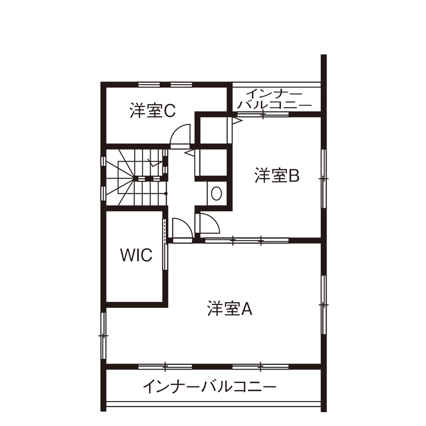 サティスホーム 【鈴鹿市×1000万円台×間取図あり】「私の大好きなアメリカン雑貨が似合うビンテージカフェスタイルの家」の間取り図（3LDK）2階