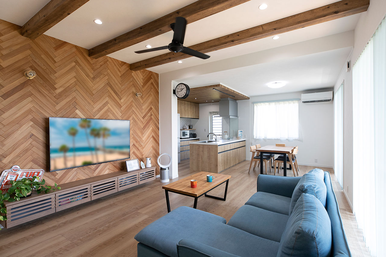 サティスホーム 【間取り図有×2000万円台×インナーガレージ×家事動線】20代で建てたアメリカ西海岸風ガレージハウスの建築実例画像4