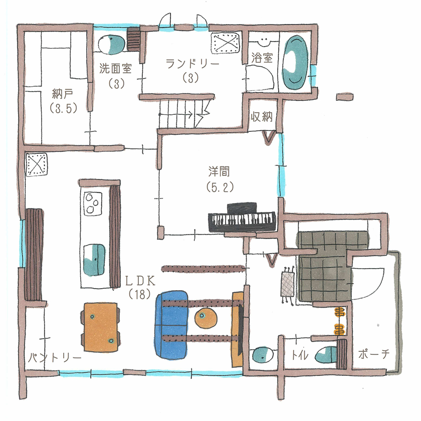 サティスホーム 【間取り図有×2000万円台×回遊動線×収納充実】性能も予算も妥協しない！高いコストパフォーマンスが決め手の間取り図（4LDK）1階