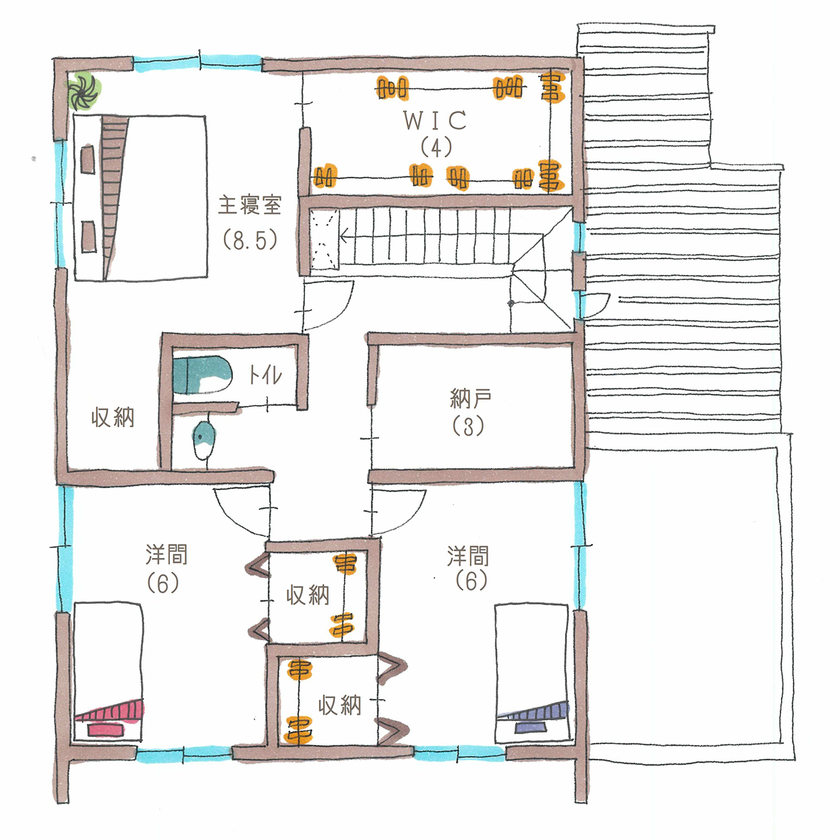 サティスホーム 【間取り図有×2000万円台×回遊動線×収納充実】性能も予算も妥協しない！高いコストパフォーマンスが決め手の間取り図（4LDK）2階
