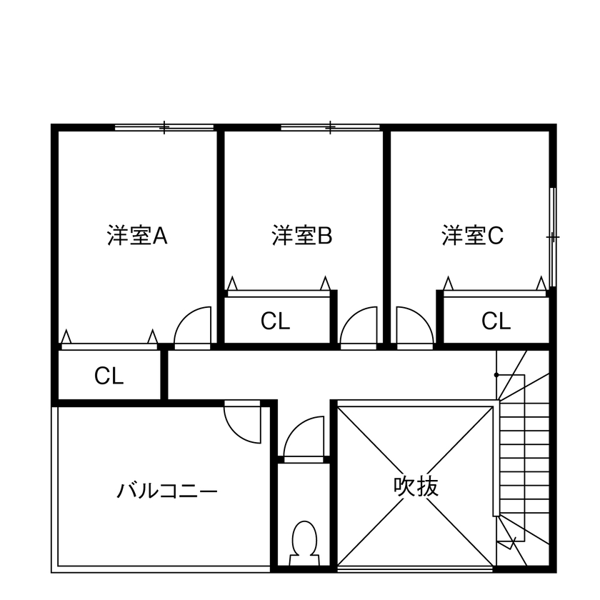 サティスホーム 【2000万円台×吹抜け×間取図有】20代で建てた夢のマイホーム「予算内での理想以上の提案が決め手です」の間取り図（4LDK）2階