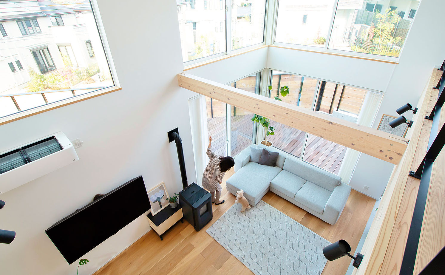 じょぶ 【奈良/4000万円台/50坪台】SE構法。耐震等級３を保ちながら、ガラス張り×吹抜けでダイナミックな開放感をの建築実例画像8