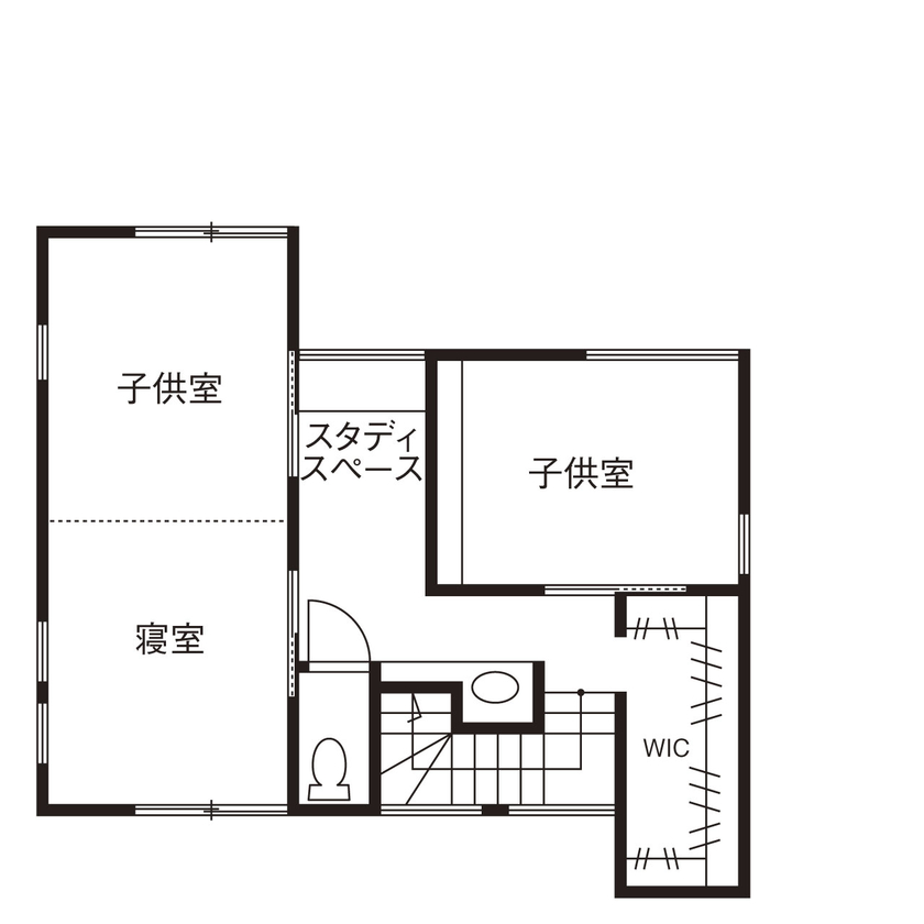 じょぶ 【奈良/3000万円台前半/旗竿地/間取図有/30坪台】自然とともに憩う、明るく心地いいくつろぎの住まいの間取り図（4LDK）2階