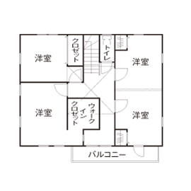 アットナチュレ 【1000万円台/32坪/間取り図】カフェのような見せる収納と自然素材にホッと癒されるナチュラルハウスの間取り図（4LDK）2階