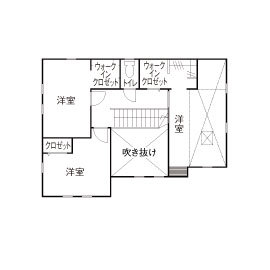 アットナチュレ 【1000万円台/28坪/間取り図/吹き抜け】自然素材と手作りのコラボがお気に入り！カルフォルニアハウスの間取り図（3LDK）2階