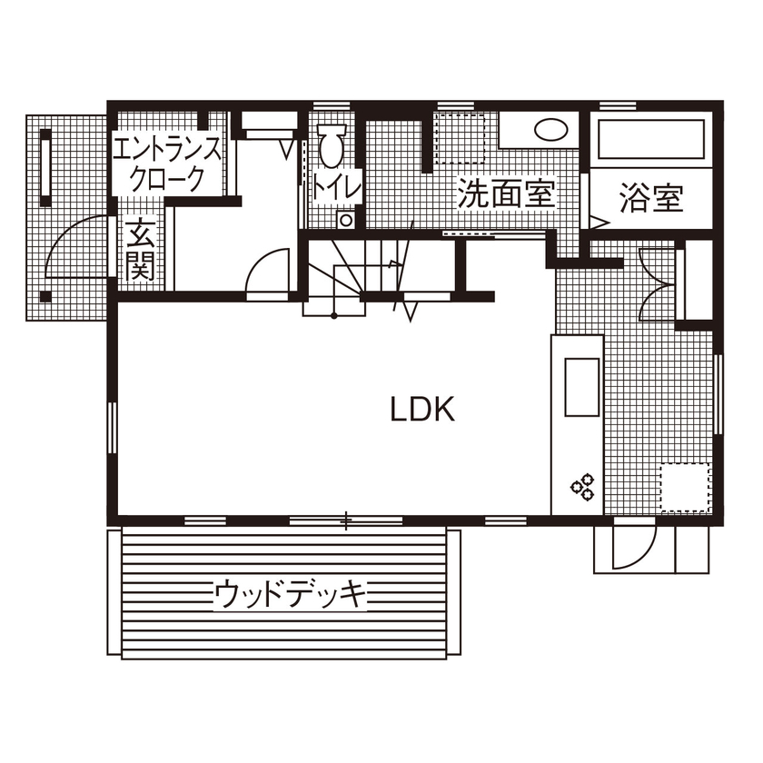 アットナチュレ 【1000万円台/30坪/間取り図/シンプル】スッキリ＆ちょっぴり可愛い！ナチュラル×北欧系のテイストミックスの間取り図（3LDK）1階