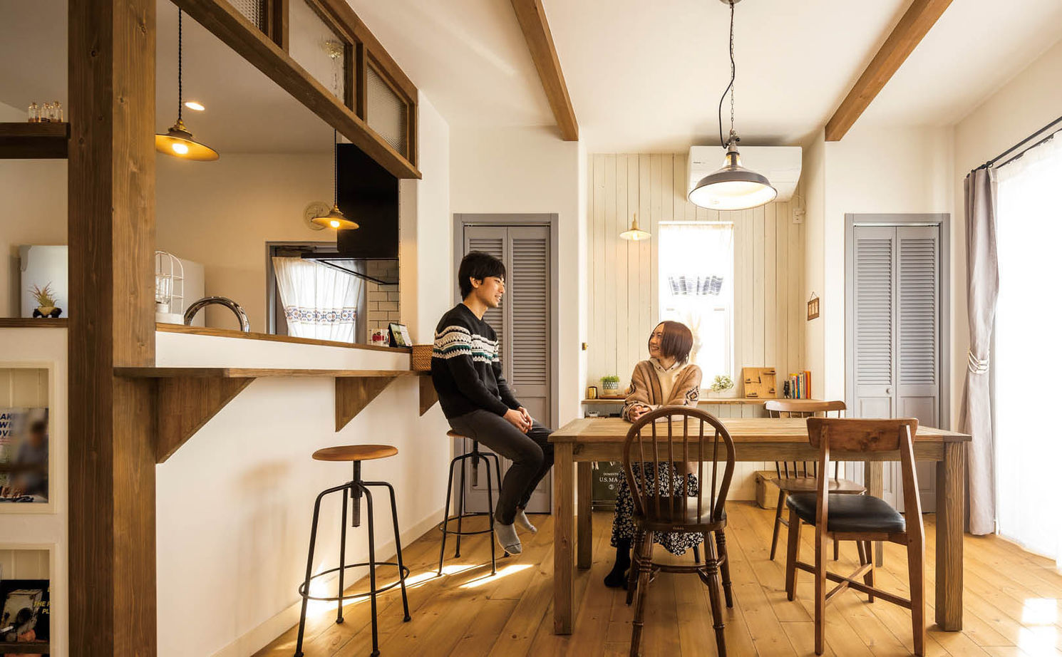 アットナチュレ 【1000万円台/37坪/間取り図/塗り壁_無垢床】インダストリアル×ほどよく可愛い!居心地満点ナチュラルハウスの建築実例画像5