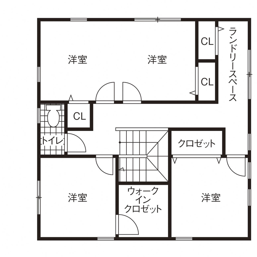アットナチュレ 【1000万円台/32坪/間取り図/カバードポーチ＆ラップサイディング】西海岸の風を感じるアメリカンハウスの間取り図（4LDK）2階