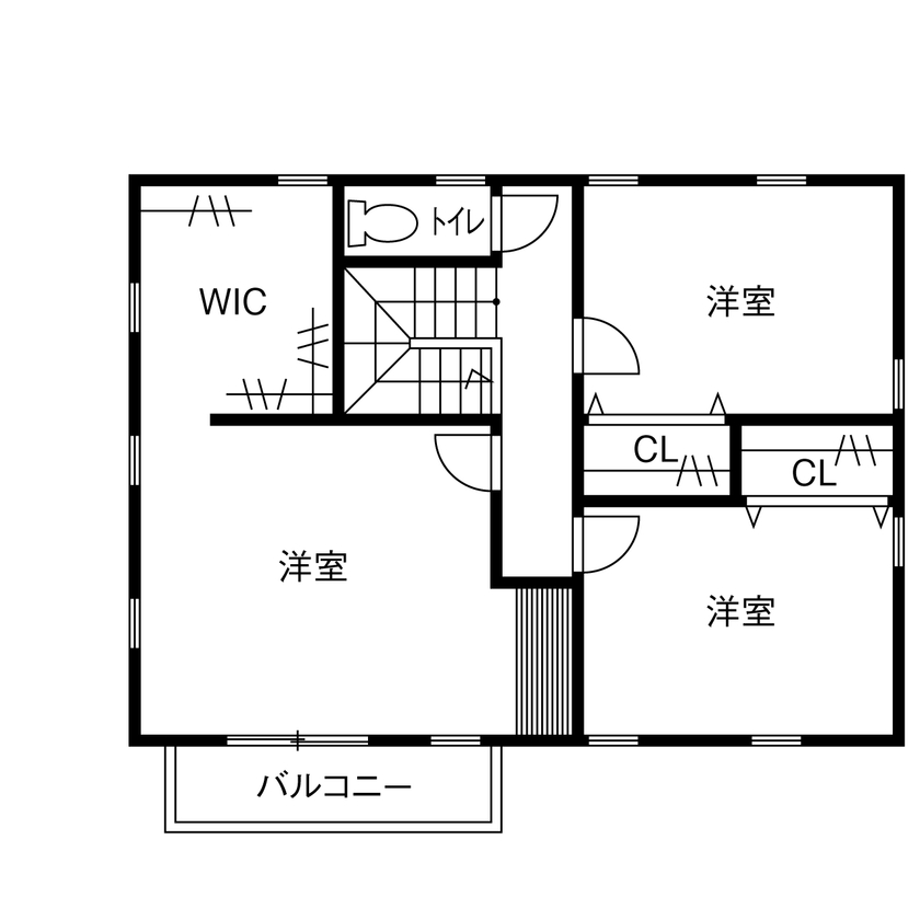 アットナチュレ 【1000万円台/33坪/間取り図/ハンドメイド】無垢床の傷が味わいになる未来まで可愛い正統派ナチュラルな家の間取り図（3LDK）2階