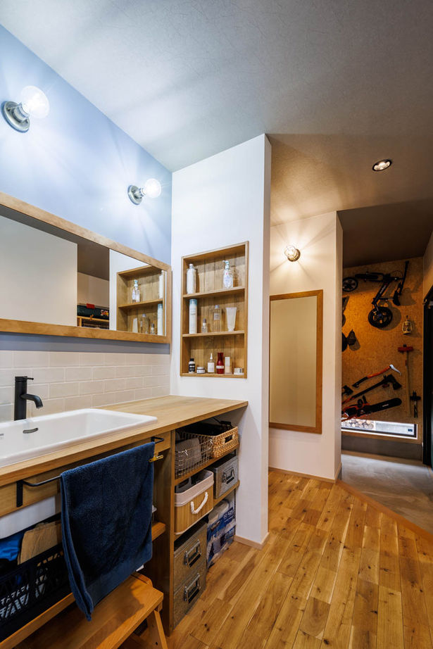 アットナチュレ 【1000万円台/28坪/間取り図/土間/吹き抜け/スキップフロア】薪ストーブ＆ヴィンテージ系ナチュラルハウスの建築実例画像9