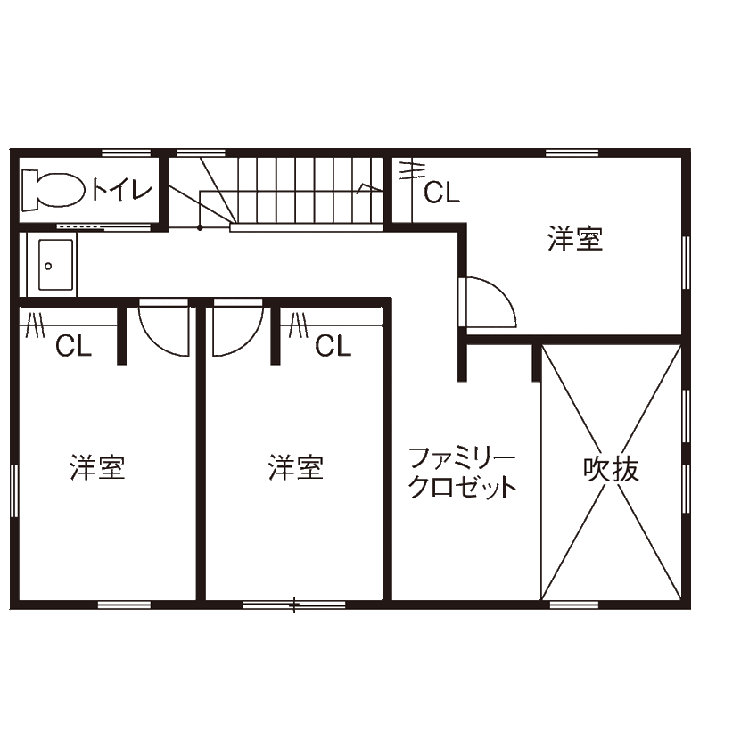 アットナチュレ 【1000万円台/25坪/間取り図】ほっこり田舎風な温もりとレトロ感。素朴な味わいが可愛いナチュラルハウスの間取り図（3LDK）2階