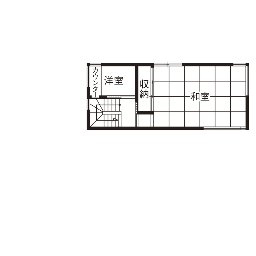 ESSRI（エスリ） 【滋賀/約30坪】芝生の庭が広がる自然豊かな家。味わい深い木や石の設えを、ゲストと共に楽しむの間取り図（3LDK+WIC+SIC）2階