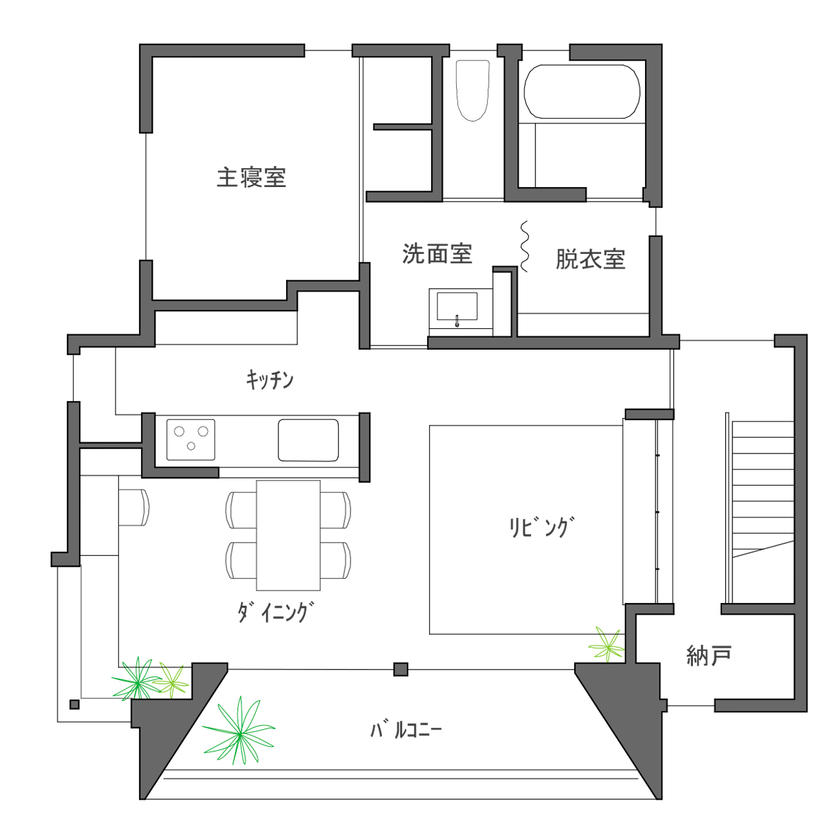 ALTS DESIGN OFFICE（アルツ　デザイン　オフィス） 《滋賀県甲賀市》好きな素材をたくさん取り入れた、「永く愛着の持てる表情豊かな住まい」を│間取り図ありの間取り図（3LDK）2階