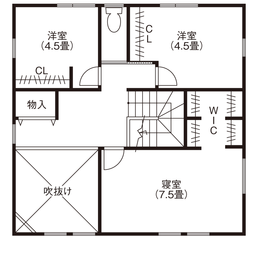 パルコホーム 【1000万円台後半/間取り図有】キッチン設備や収納を充実！おしゃれな規格住宅を好みにカスタマイズの間取り図（3LDK）2階