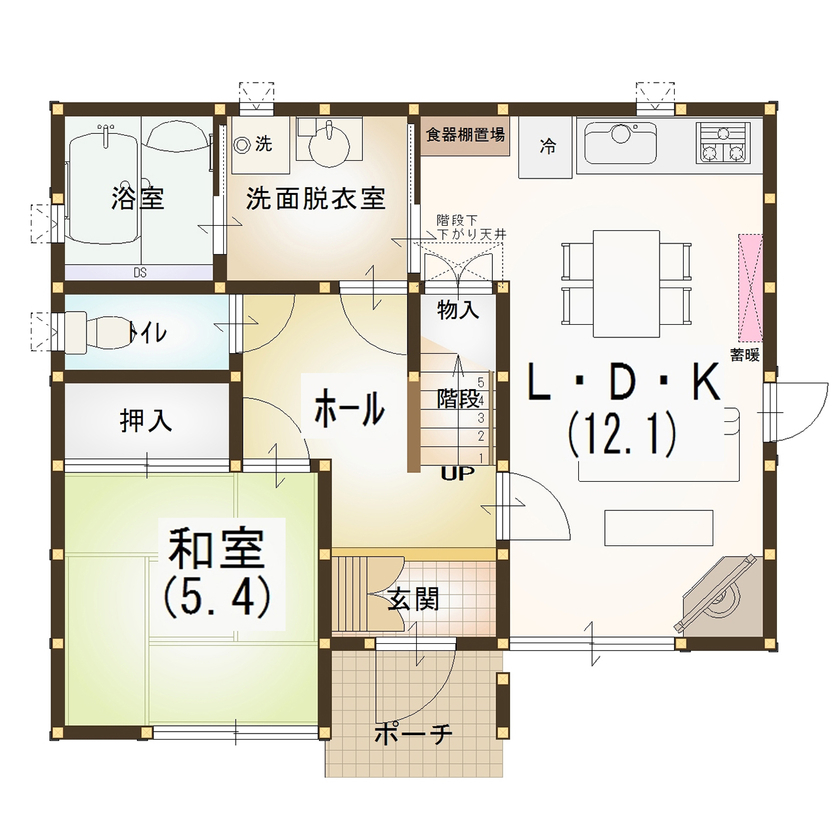パルコホーム インダストリアルテイストの遊び心あふれる空間の間取り図（3LDK）1階