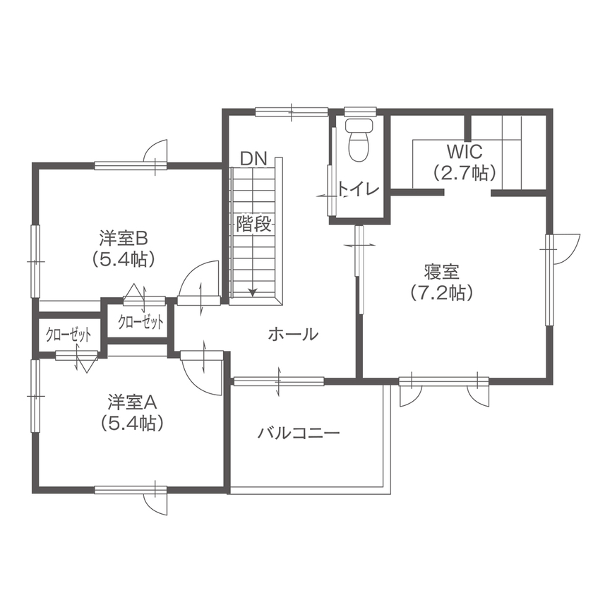 パルコホーム たくさんの収納と暮らしが楽しくなる工夫が詰まった「ガレージのある家」の間取り図（3LDK+ガレージ）2階