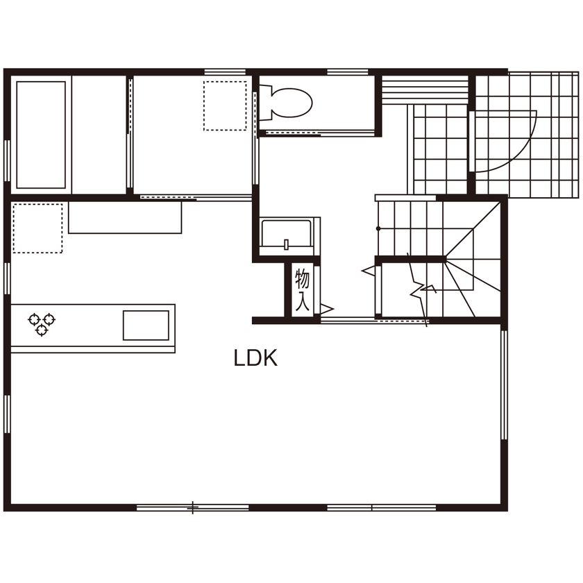 パルコホーム 【間取り図有/1000万円台後半】間取りもデザインも「ほしい」が全部詰まった、コスパのいい規格住宅の間取り図（4LDK）1階